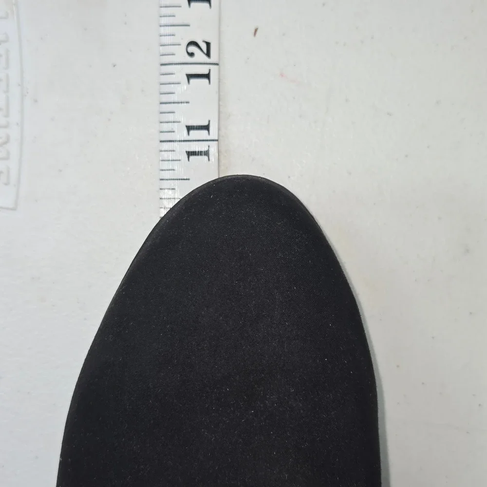 Evans Black Faux Suede Ankle Boots Extra Wide Fit Size 10 Jean  Block Heel